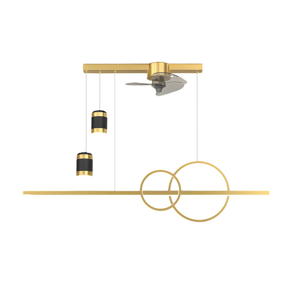 3 Step Dimming Creative Projection Modern Dining Room Chandelier with Fans