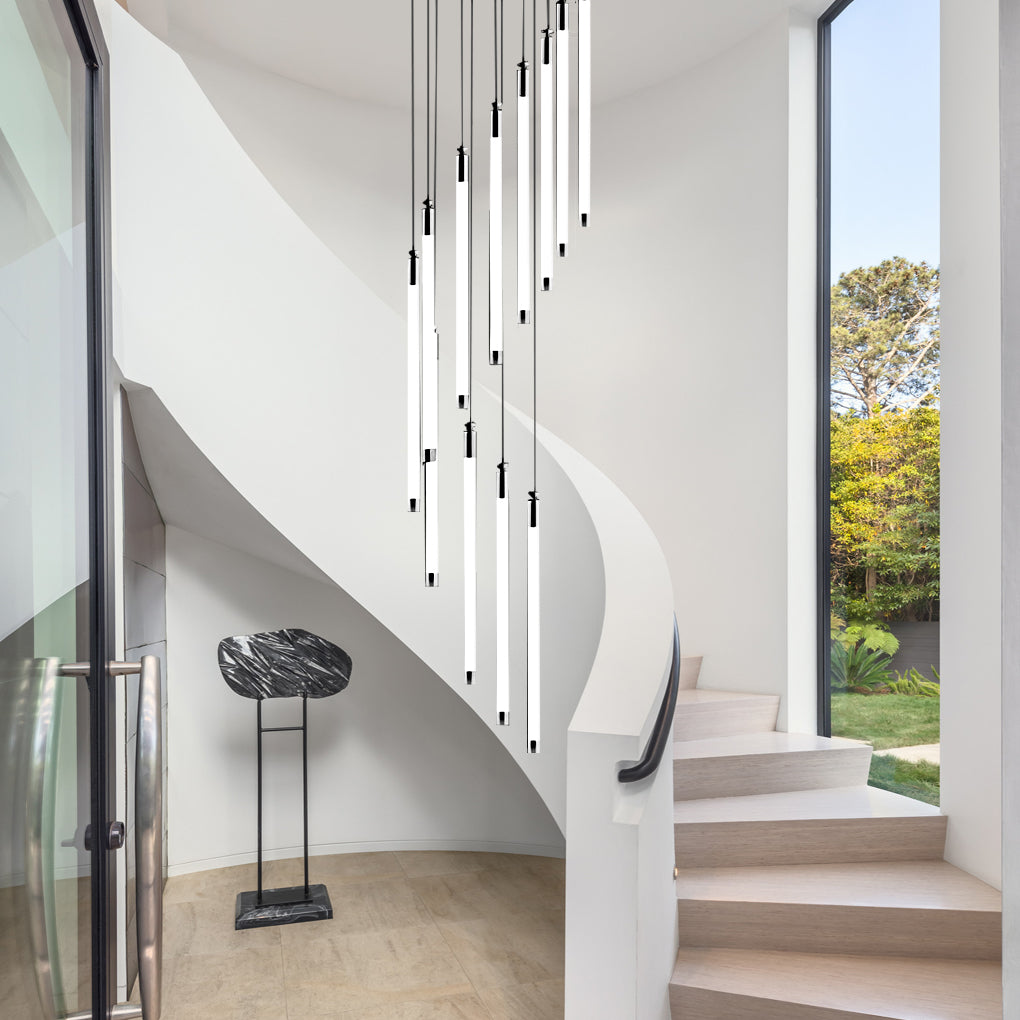 Spiral Creative Long Strip LED Modern Duplex Staircase Chandelier Light