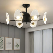 31 - In Black Round Acrylic Ceiling Fan with Light and Remote, 3 Blades