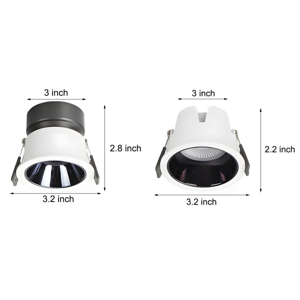 3.2 - Inch 10W Regressed Round Recessed LED Ceiling Downlight