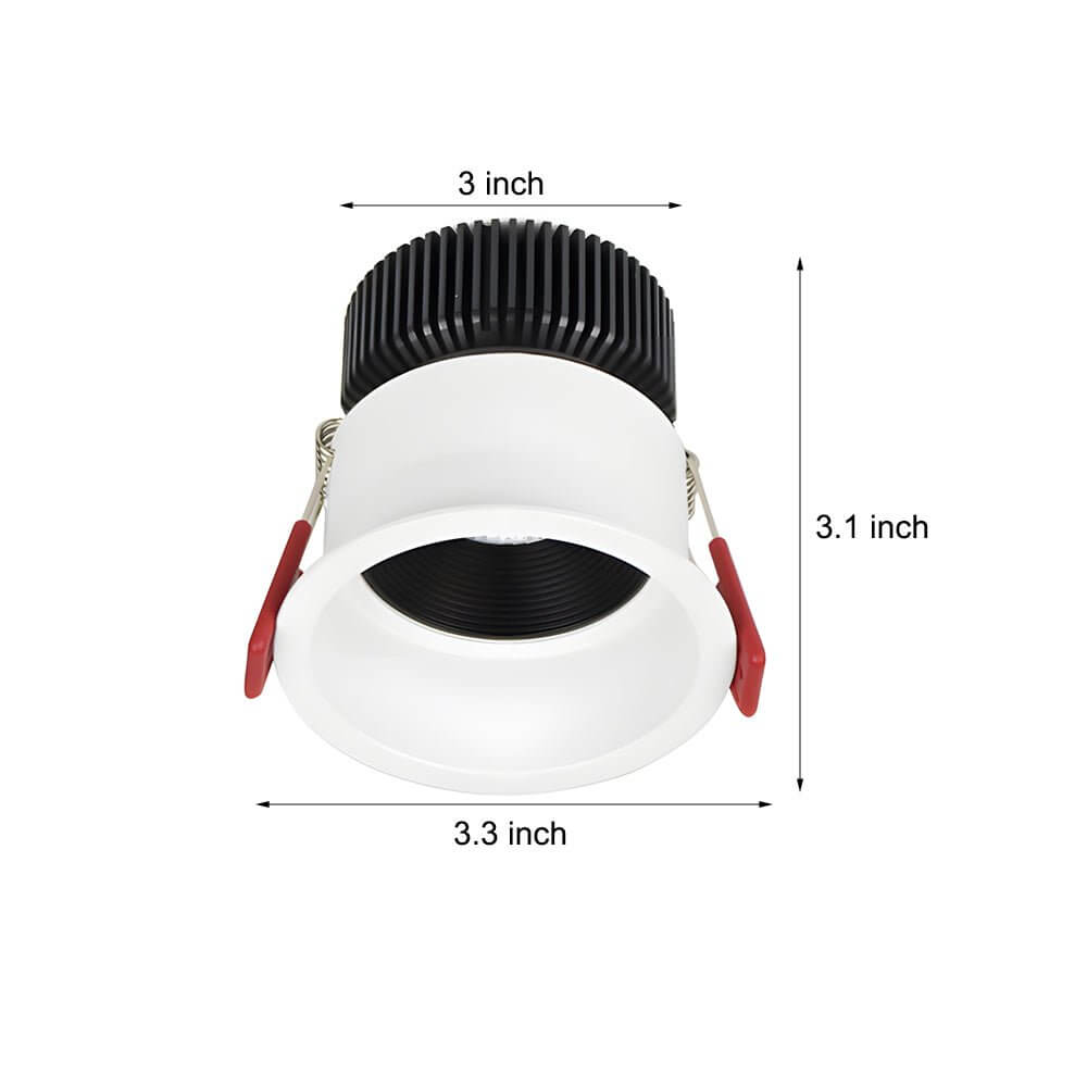 3.3 - Inch 7W LED Round Adjustable Regressed Recessed Ceiling Downlight