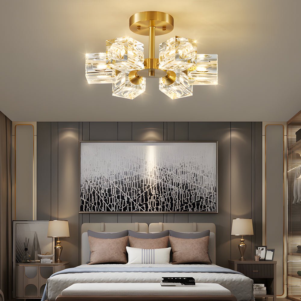 3/4/5/6 - Light 180° Adjustable Crystal Shades Ceiling Light Fixture