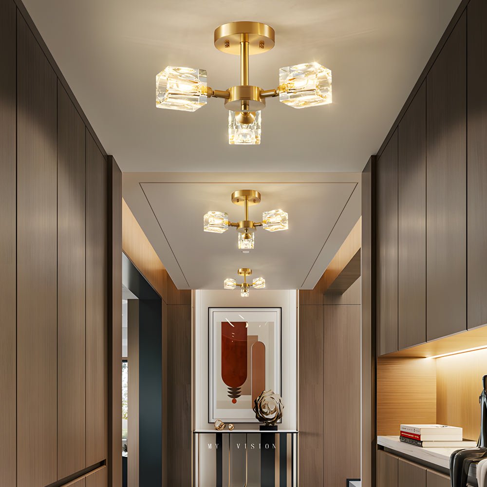 3/4/5/6 - Light 180° Adjustable Crystal Shades Ceiling Light Fixture