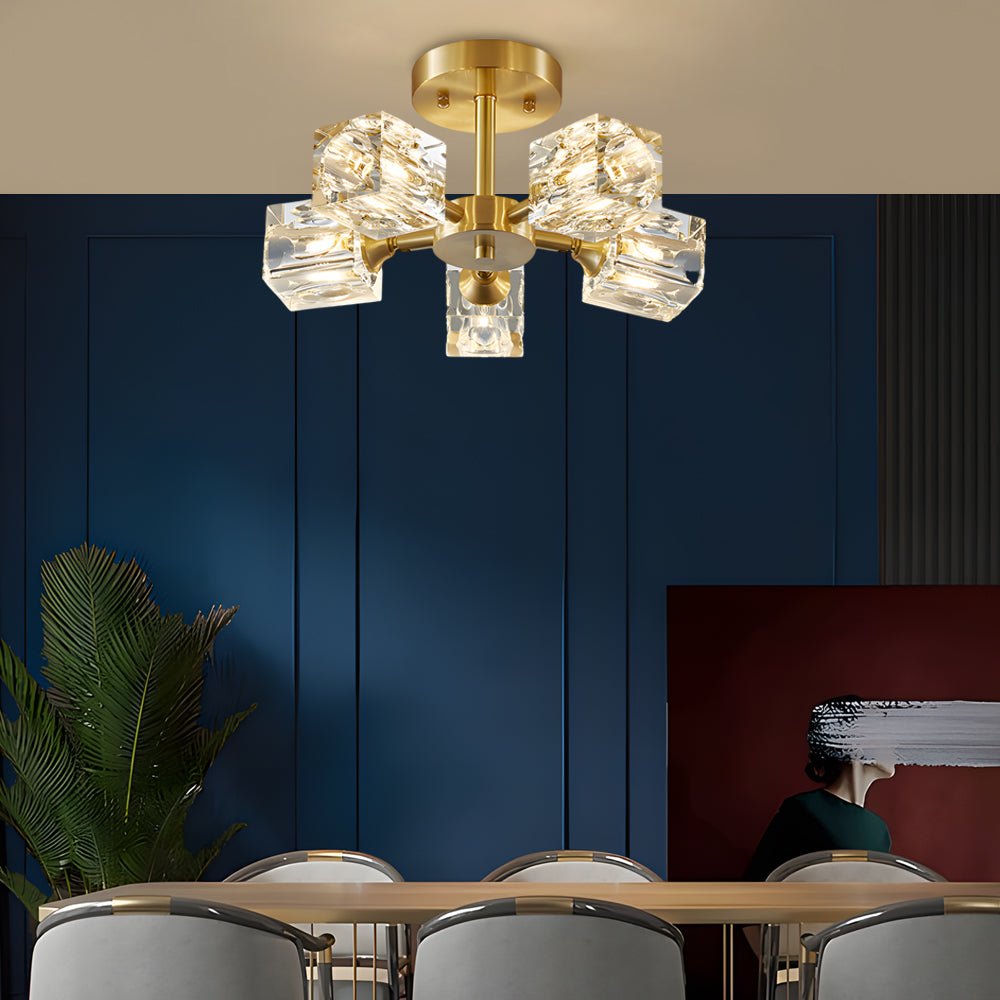 3/4/5/6 - Light 180° Adjustable Crystal Shades Ceiling Light Fixture