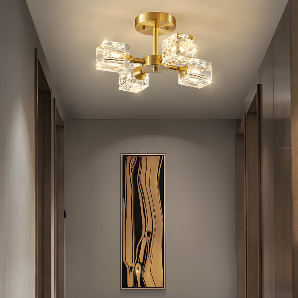 3/4/5/6 - Light 180° Adjustable Crystal Shades Ceiling Light Fixture