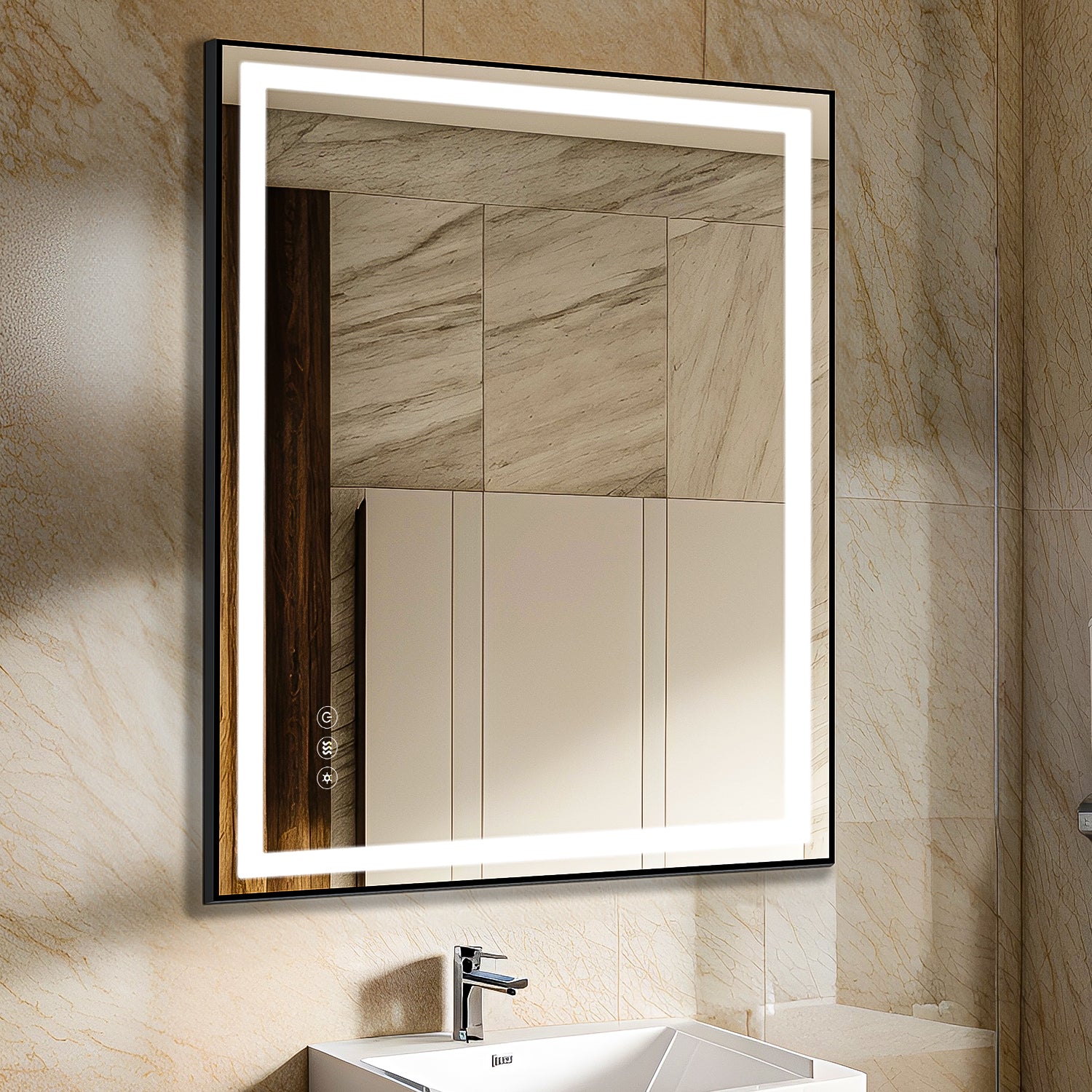 36 x 36 In. Touch Dimmable Memory Anti-Fog Bathroom Vanity Mirrors