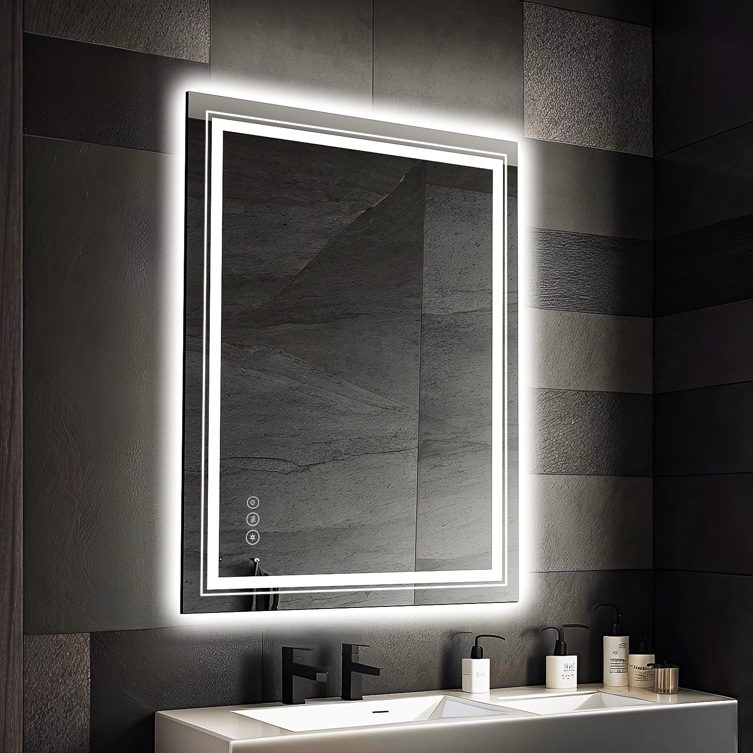36 x 30 Inch LED Dimmable Memory Touch Bathroom Vanity Mirrors