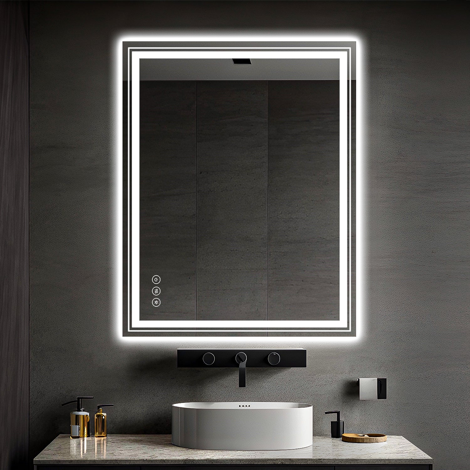 36 x 30 Inch LED Dimmable Memory Touch Bathroom Vanity Mirrors