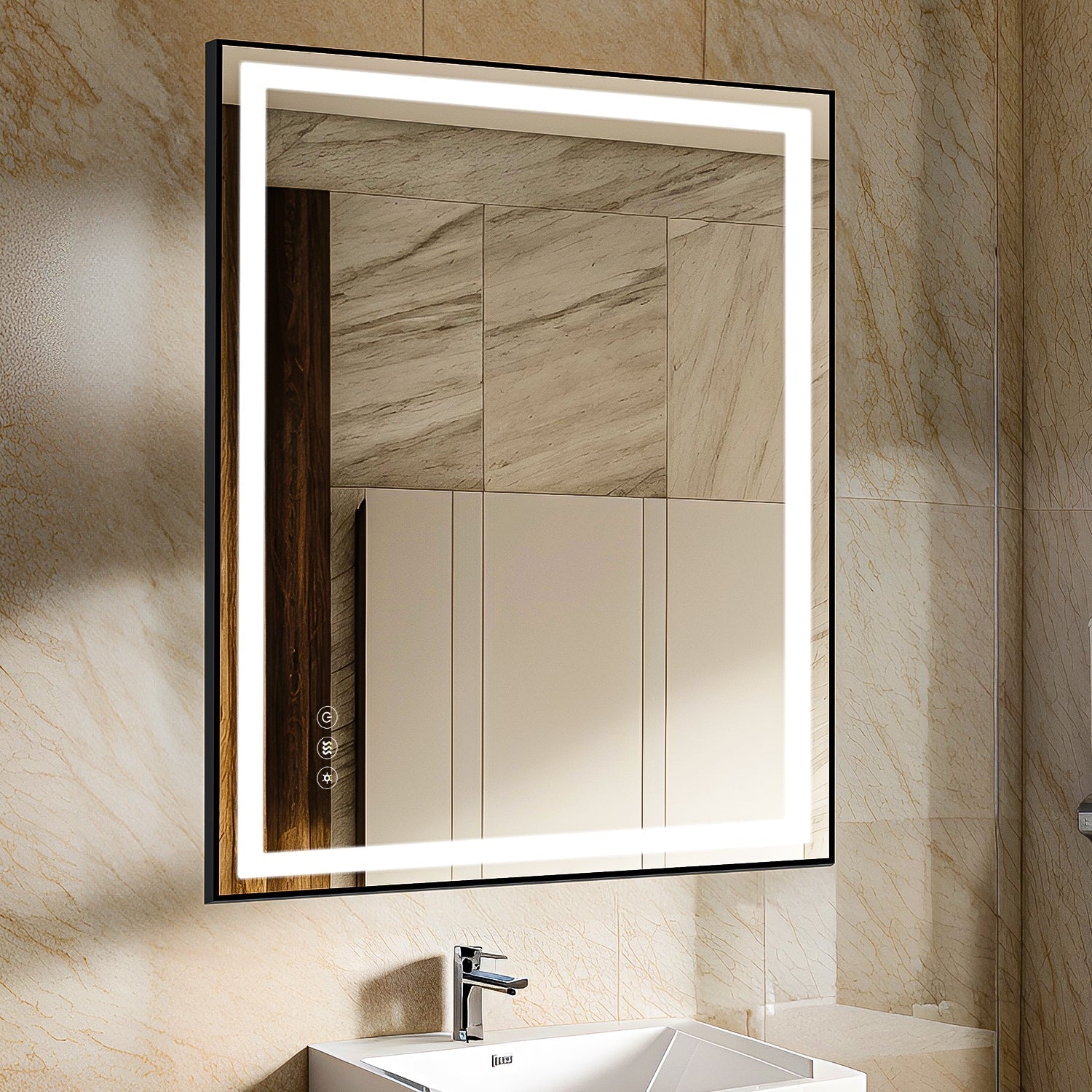 36 x 36 In. Touch Dimmable Memory Anti - Fog Bathroom Vanity Mirrors