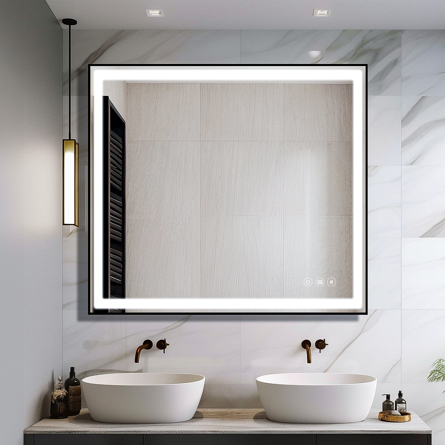 36 x 36 In. Touch Dimmable Memory Anti - Fog Bathroom Vanity Mirrors