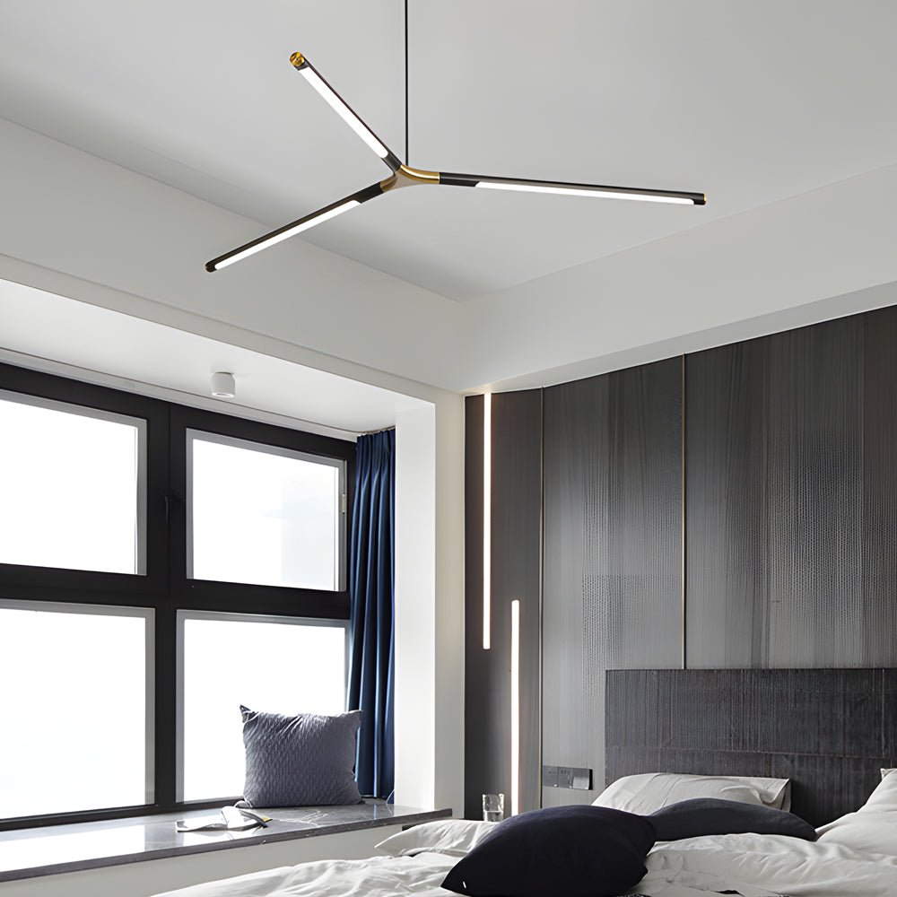 3/8 - Light LED Dimmable Linear Sputnik Chandelier for Living Room