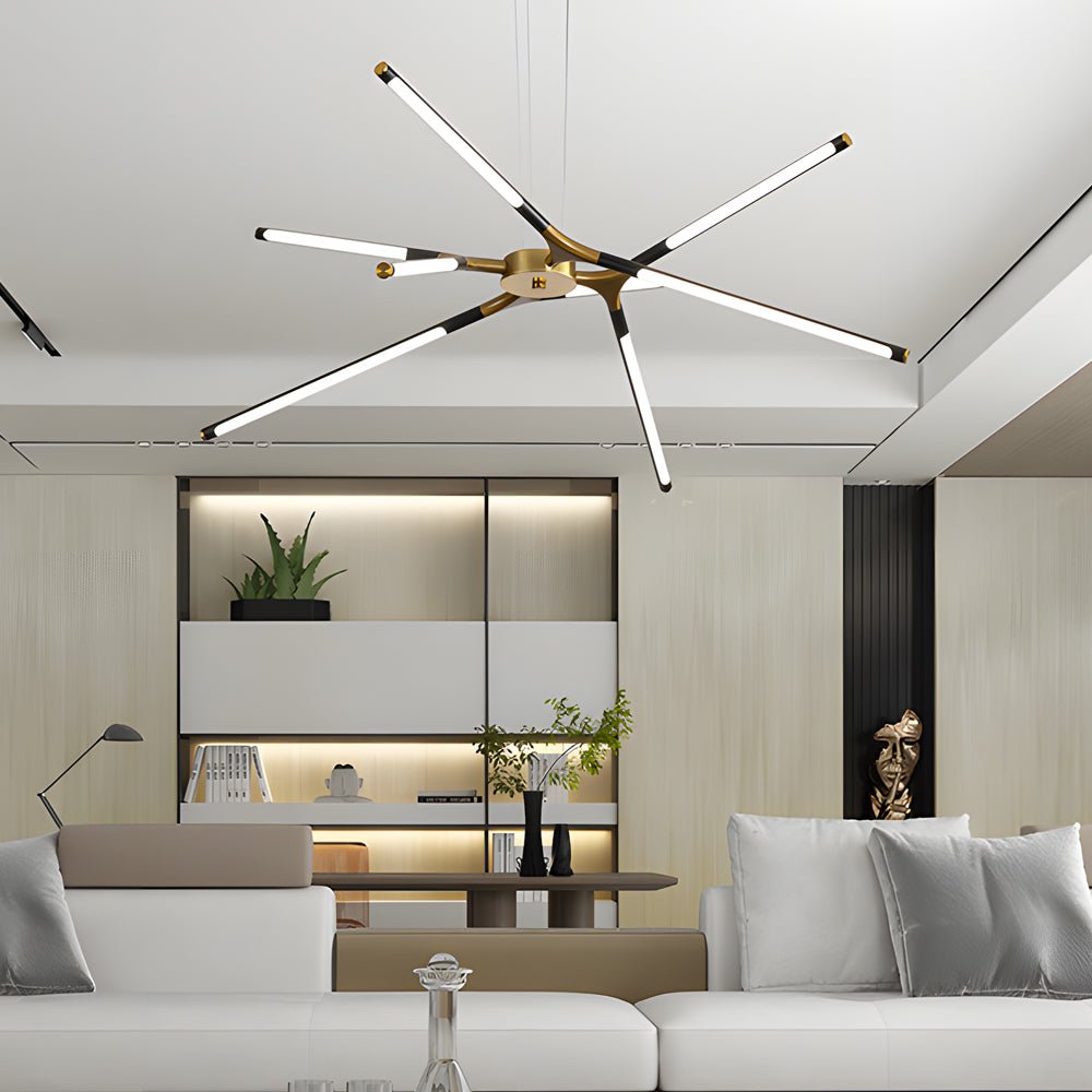3/8 - Light LED Dimmable Linear Sputnik Chandelier for Living Room