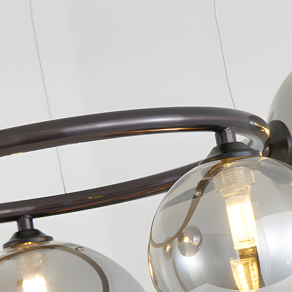 Opal Glass Globe Chandelier Round Modern Ceiling Light