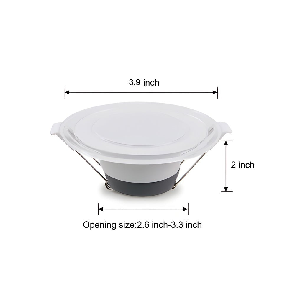 3.9 - inch White Canless 5W Integrated LED Recessed Light Trim Clear Acrylic 360° Lighting