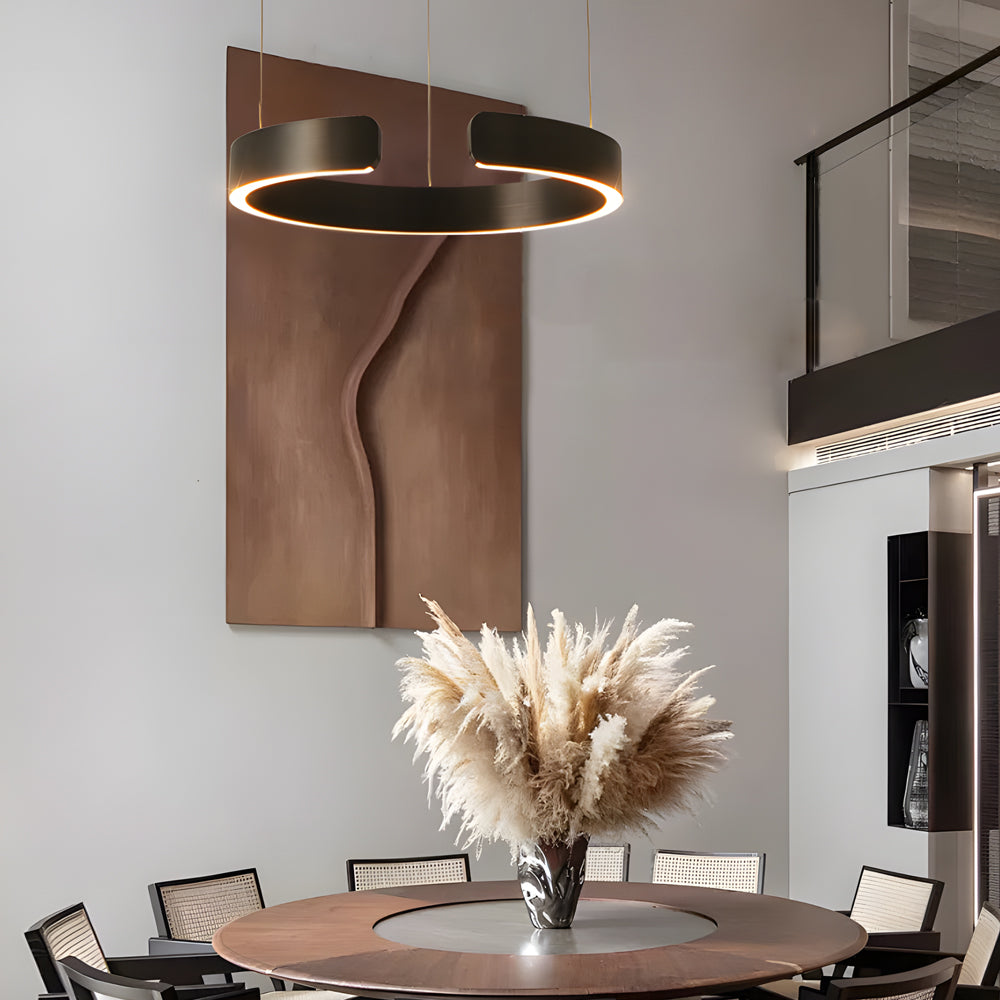 Modern C-shaped Pendant Light with Adjustable Height