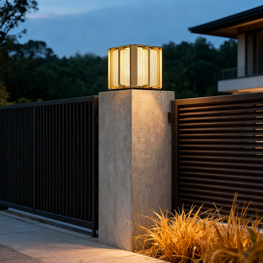 Outdoor Pillar Lantern Lights Modern Waterproof Fence Light