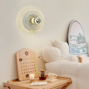 Round Cup Lid Transparent Glass Chromed Metal Medieval Modern Wall Lamp - Dazuma