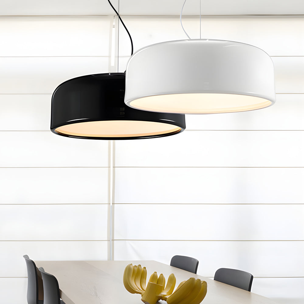 Smithfield Pendant Light: Modern Aluminum Hanging Fixture in Black/White
