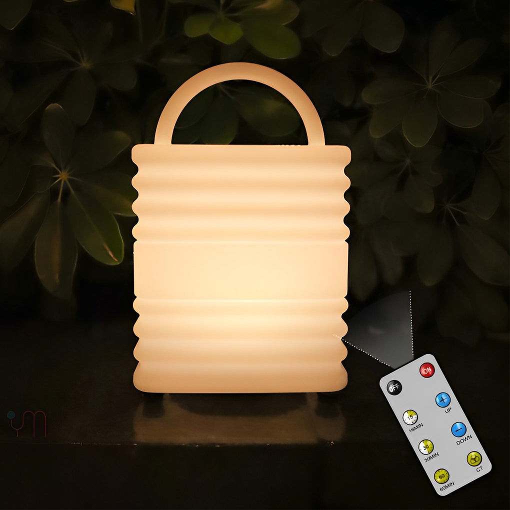 Square Waterproof LED White Modern Portable Outdoor Lanterns with Remote
