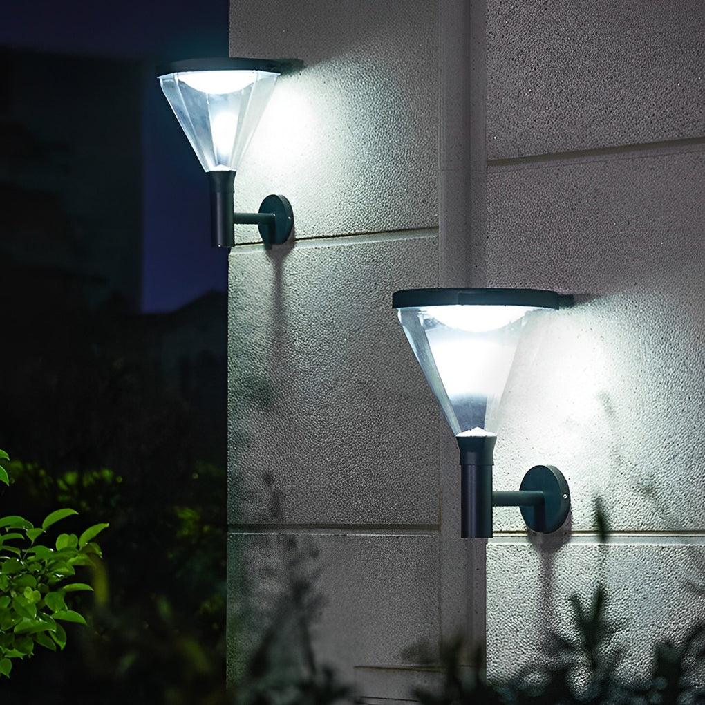 Waterproof Dimmable LED Black Modern Solar Outdoor Wall Lights Wall Lamp