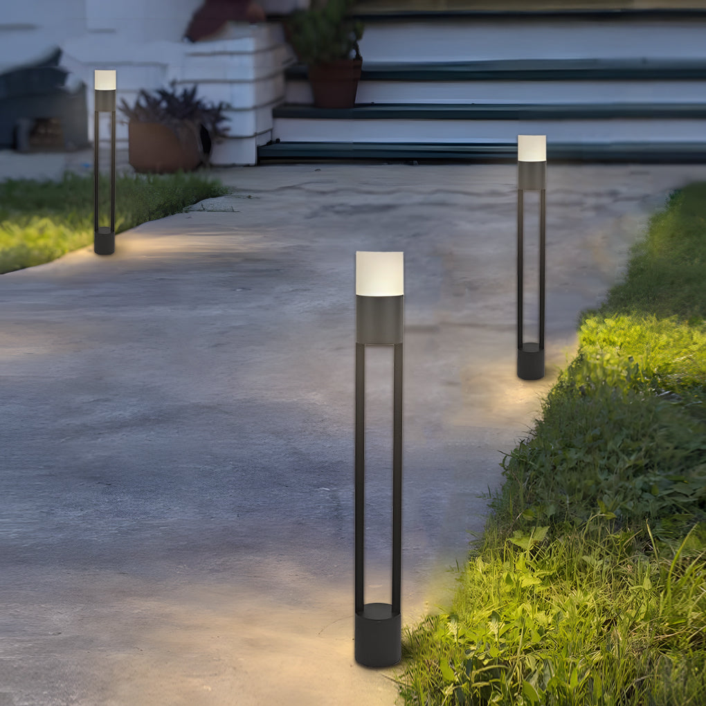 Round Minimalist Outdoor Post Lights Waterproof LED Pole Light Outdoor Lights