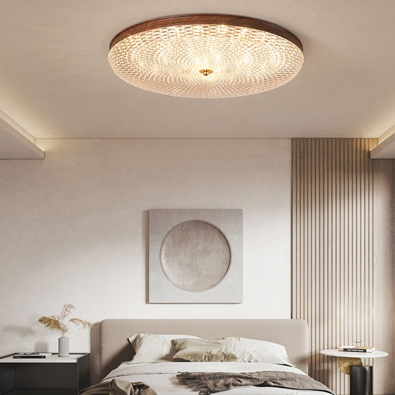Round Acrylic LED Dimmable with Remote Control Retro Ceiling Lights Fixture