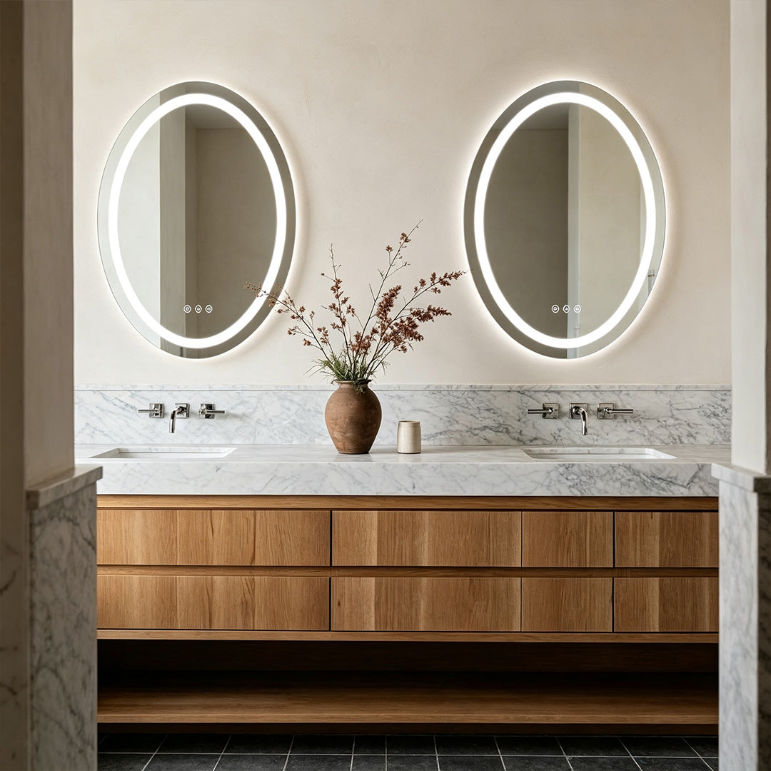 Bathroom Lighted Vanity Mirrors LED Oval Multifunctional Light