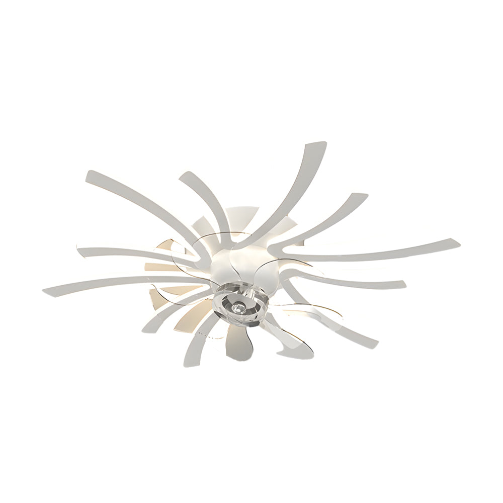 Creative Flowers Three Step Dimming Luxury Modern Ceiling Fan with Light