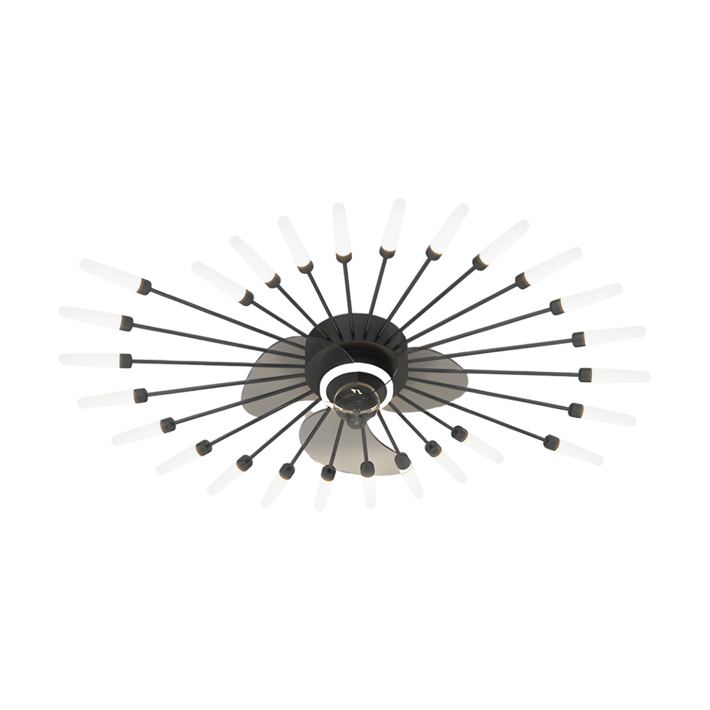 Creative Flower Mute Three Step Dimming Nordic Fans Ceiling with Lights