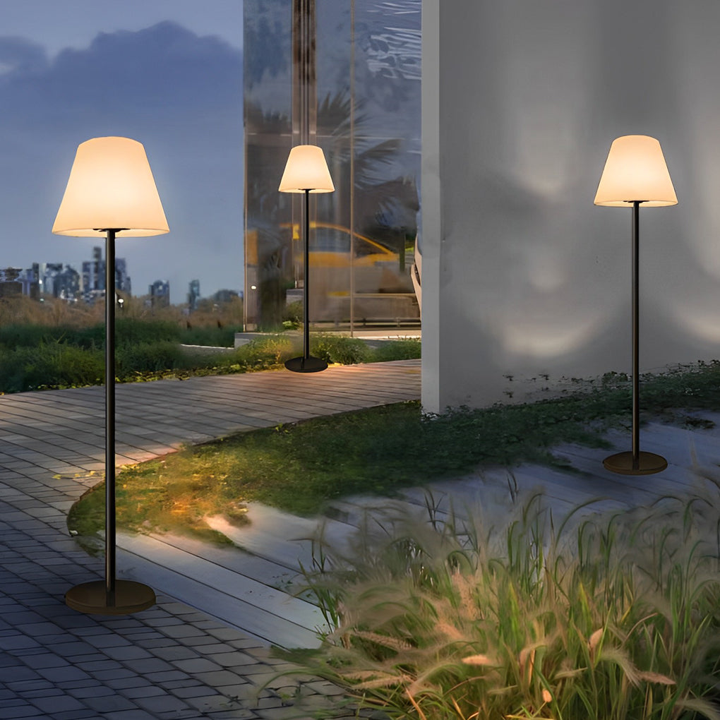 Iron 60'' Intelligent LED RGB 16 Colors Floor Lamp with Remote Outdoor Waterproof Cone Standing Light