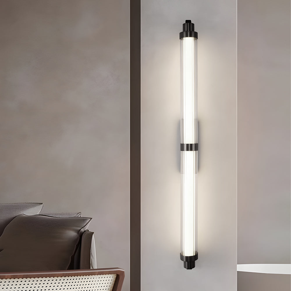 Long Acrylic Tube LED Black Metallic Indoor Sconce Wall Lamp, 27.55''/35.43'' - Dazuma