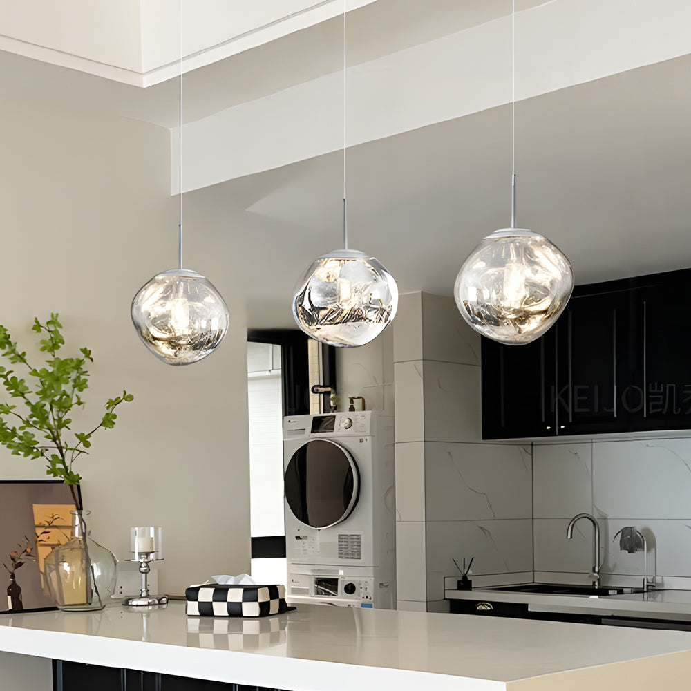 Simple Lava Acrylic Ball Art Light Luxury Modern Hanging Ceiling Lights - Dazuma