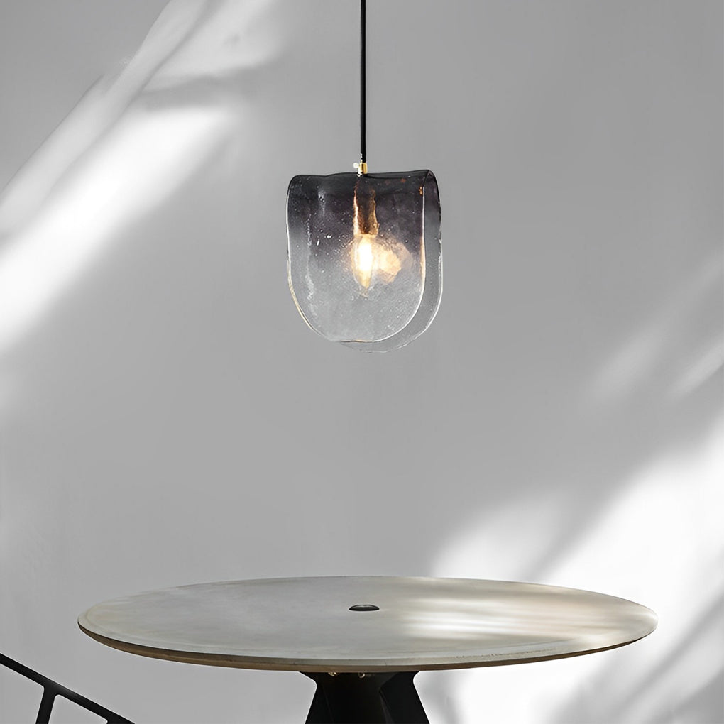 Gradient Smokey Gray Glass Post-Modern Small Chandelier Pendant Lights