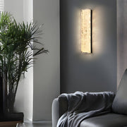 Modern Brass LED Wall Sconces Rectangle Wall Light in Ice Resin