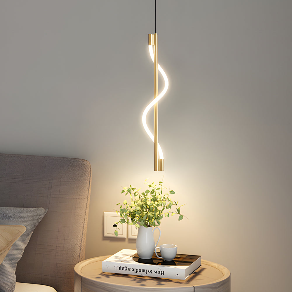 Modern Vertical Spiral LED Rope Dimmable Small Pendant Light - Dazuma