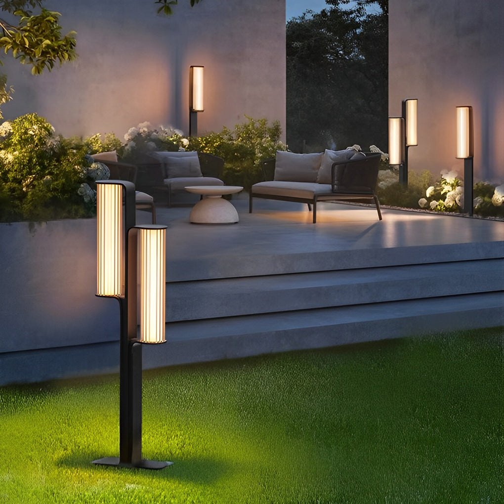 Simple Outdoor Waterproof LED Black Modern Pathway Lights Lawn Lamp - Dazuma