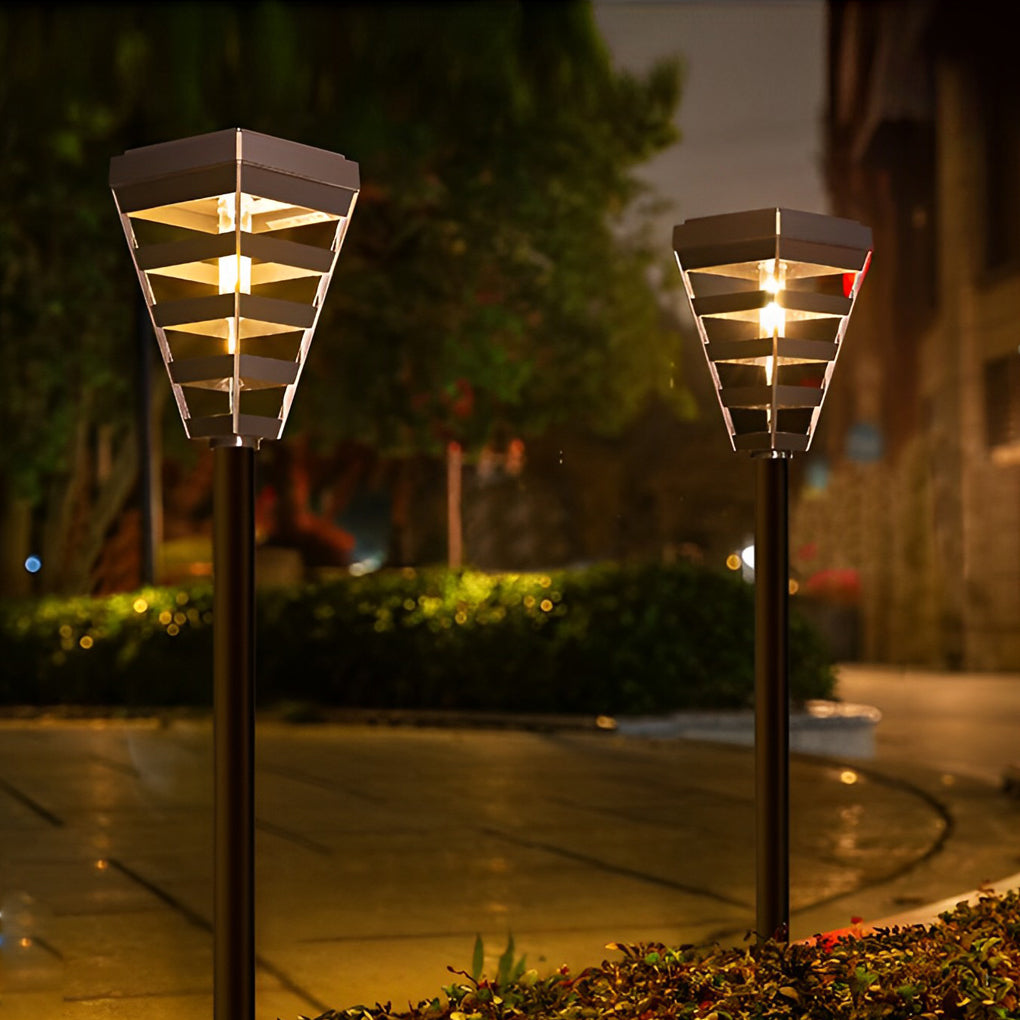Waterproof LED Intelligent Light Control Black Modern Solar Lawn Lamp - Dazuma