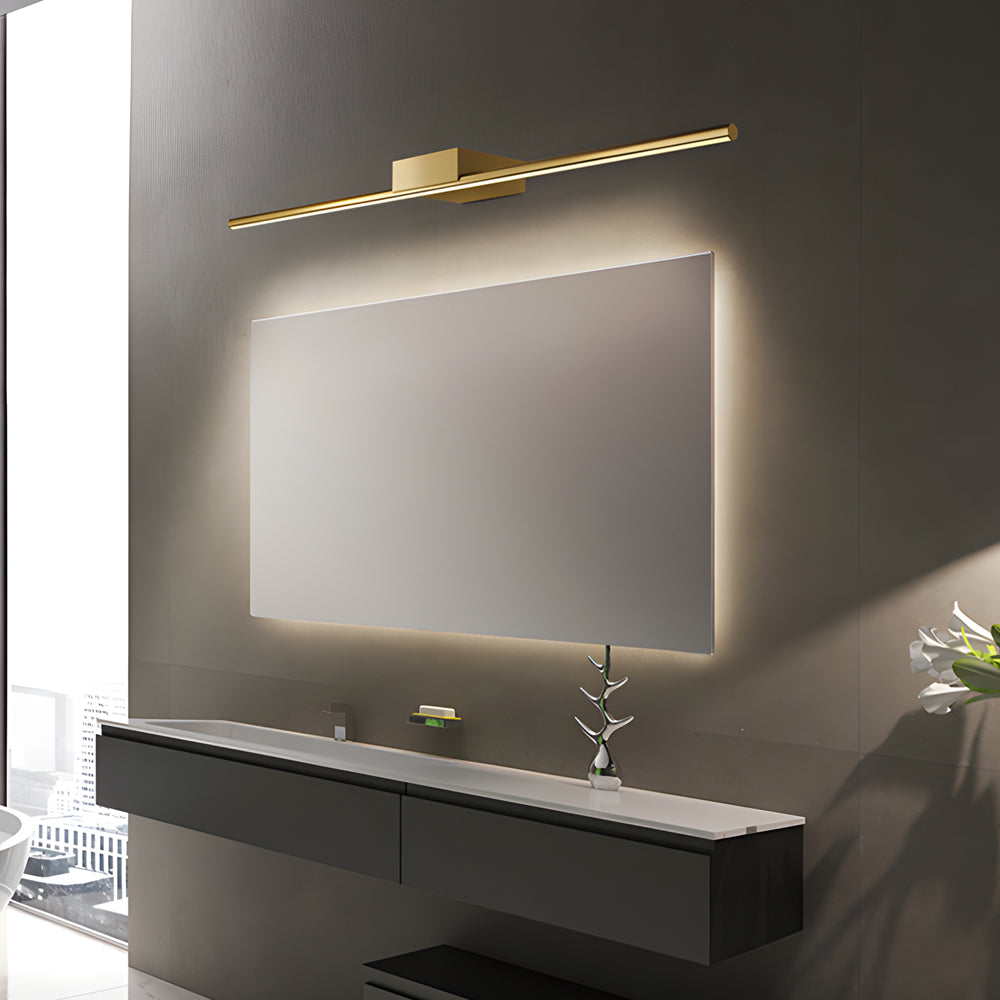 Modern 1-Light Brushed Brass Linear LED Vanity Light Bar for Bathroom, Natural Light