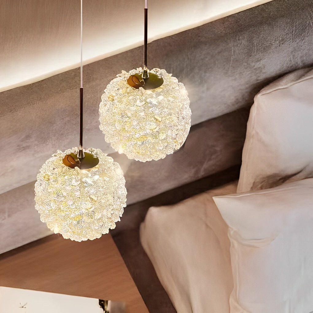 Round Luxurious Crystal Ball Three Step Dimming Modern Pendant Lights