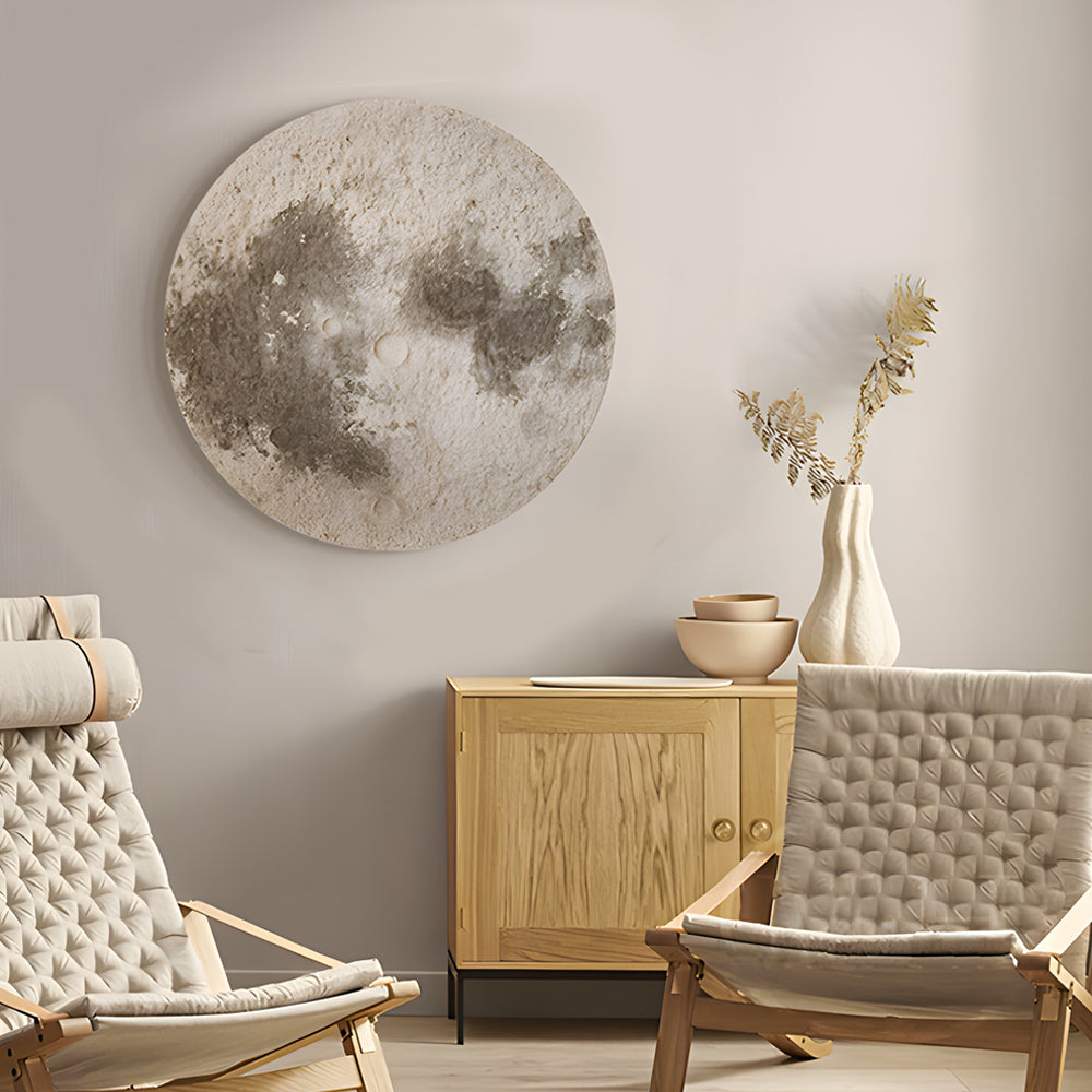 Round Moon 3D Sandstone Painting USB Voice Control Decorative Painting