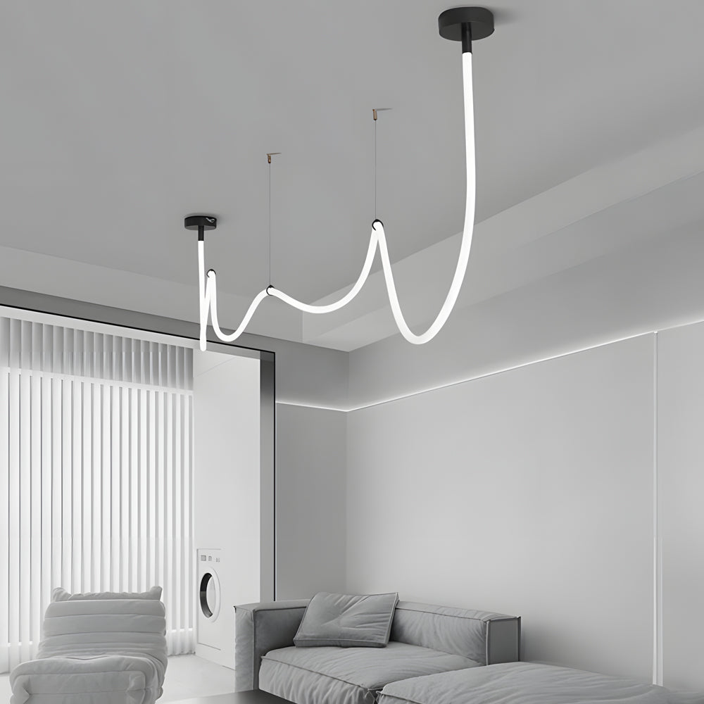 Modern Minimalist LED Silicone Rope Pendant Chandelier