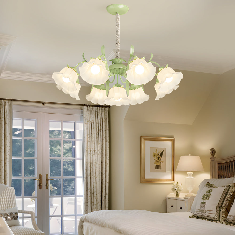 9 Heads Flowers Elegant Three Step Dimming French Style Chandelier