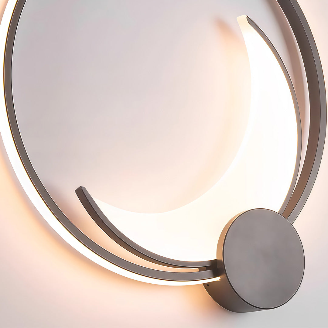 Decorative Outdoor Wall Lights Gray Waterproof Ring Crescent Lamp