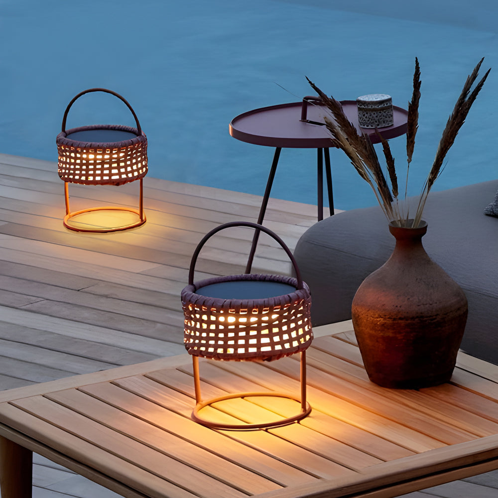 Portable Atmosphere Woven Lantern Waterproof LED Modern Solar Lights - Dazuma