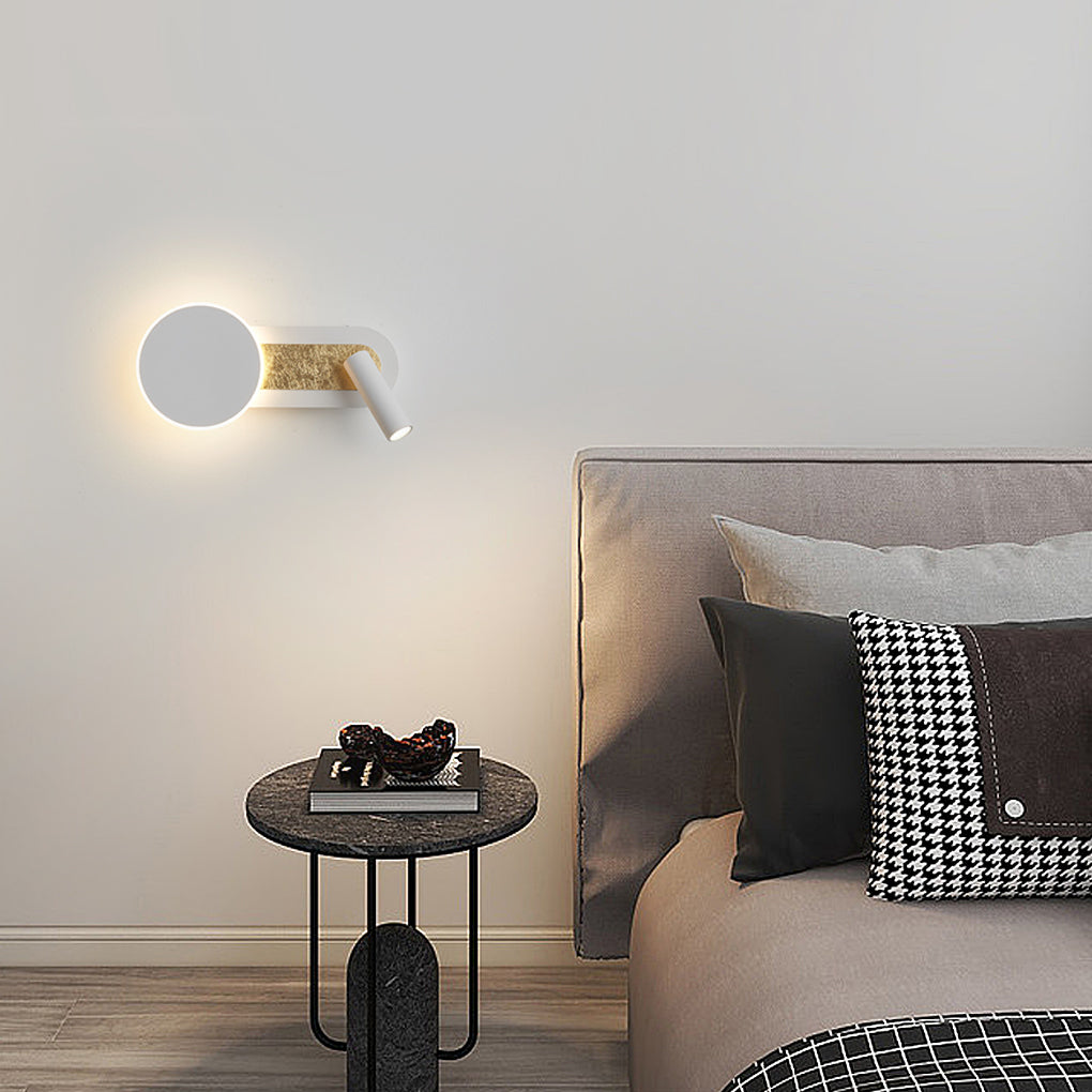 Round Adjustable Spotlights LED Nordic Wall Light Fixture with Switch - Dazuma 