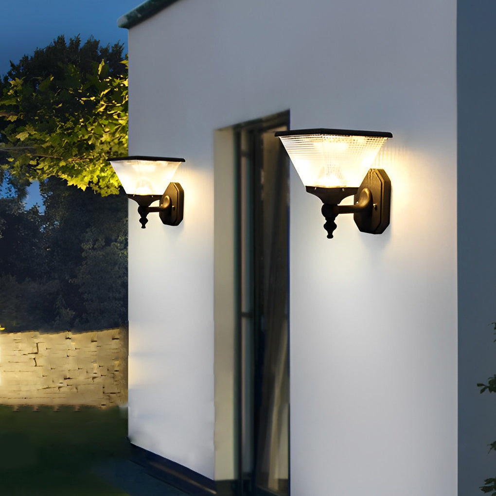 Round Waterproof LED Three Step Dimming with Remote Solar Wall Lights - Dazuma