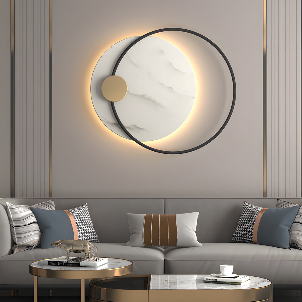 Dia 13''/26'' Round Marble Decorative LED Wall Sconces for Home - Dazuma