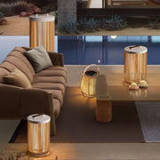 Handmade Rattan Waterproof LED Modern Portable Solar Outdoor Lanterns - Dazuma