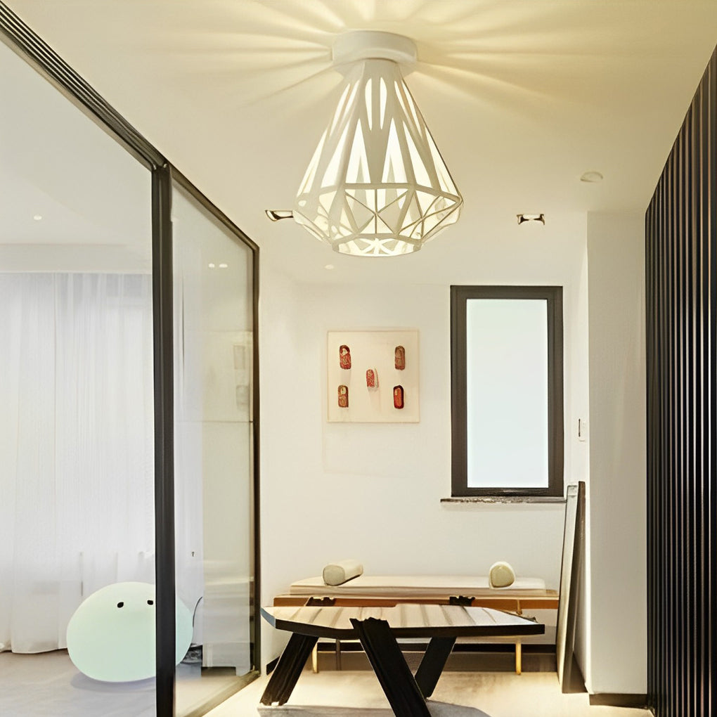 Retro Personality Iron Cage LED American Style Ceiling Light Fixture - Dazuma