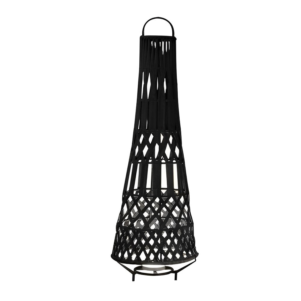 Black Rope Solar Tribal Floor Lamp Rechargeable Waterproof Portable Standing Lamp